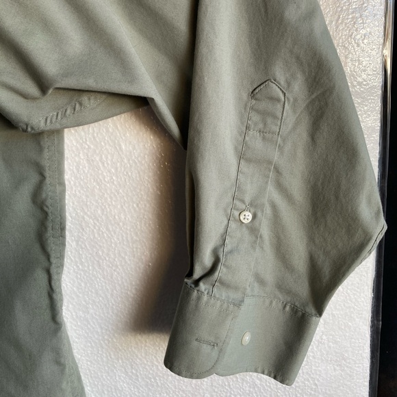 Pierre Cardin Olive Casual Button-Down Shirt - Picture 3 of 6